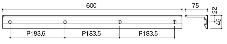 カワジュン 【SC-994-S600】 シェルフ ブラストシルバー Shelf Rail